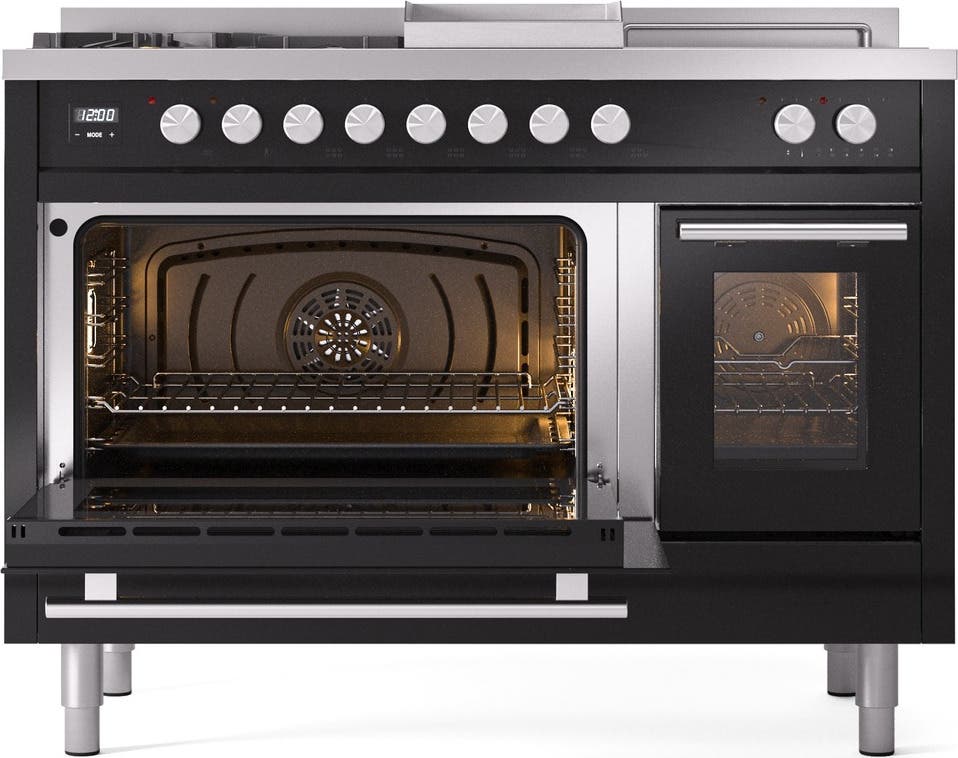 Ilve UP48FSWMPBKLP Glossy Black With Satin Trim, Lp