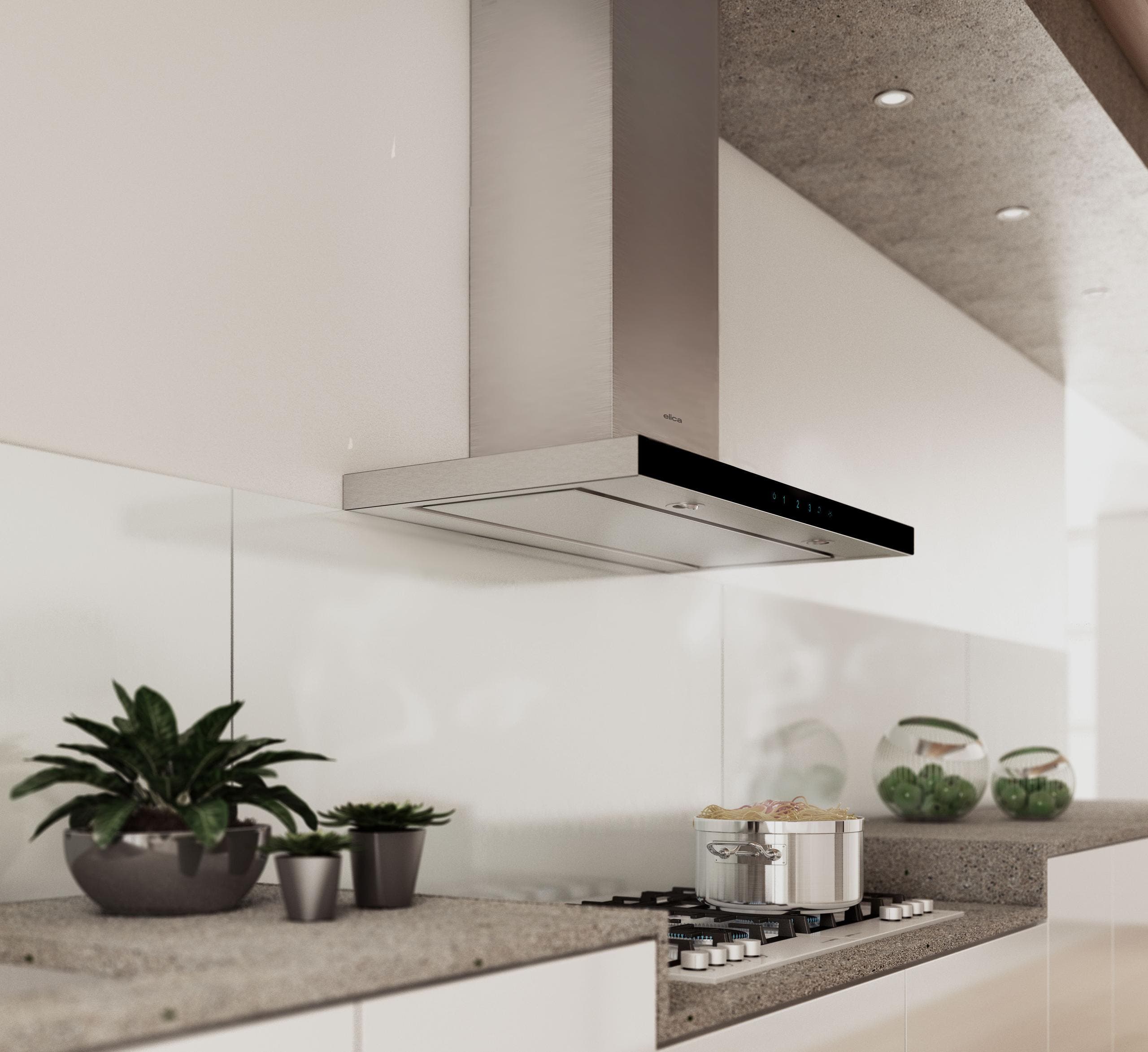 Elica ELG636S3 Stainless Steel with Black Glass, 36 Inch