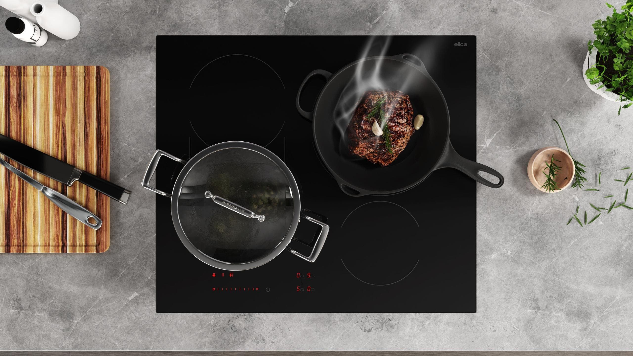 Elica EIV424BL 24 Inch Black Glass