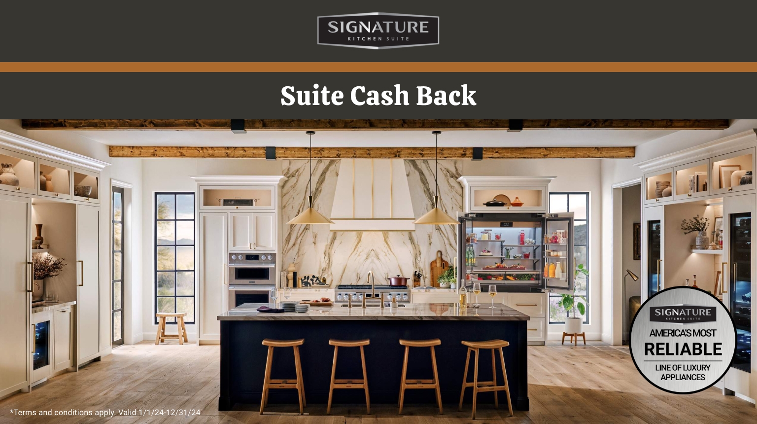 SUITE CASH BACK - EARN UP TO 15%* CASH BACK